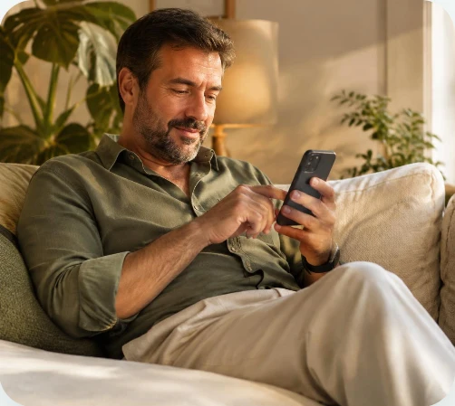 Cliente utilizando o aplicativo pelo celular
